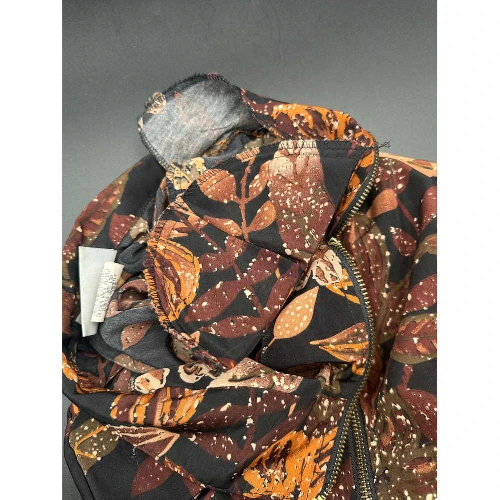 Blair Floral Print Zip Up Jacket Large Women's Fall Autumn Warm Tone Lightweight - Picture 10 of 10